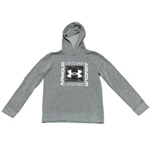 Under Armour Grey Hooded Sweatshirt Youth Large